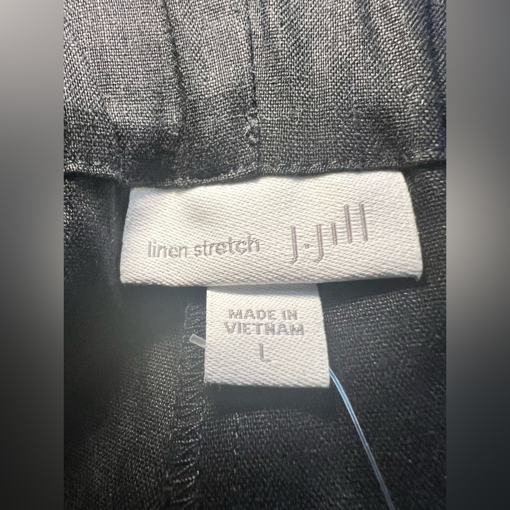 J Jill Women's Linen Stretch Pants, Size Large, Black, Pull On, Cropped, NWT - Picture 9 of 12